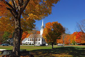 Townshend Church in the fall