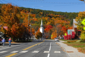 Townshend Church in the fall.